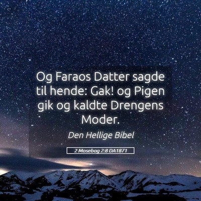 Picture 05 - 2 Mosebog 2:8 DA1871 - Og Faraos Datter sagde til hende: Gak! og Pigen - Bible Verse Picture