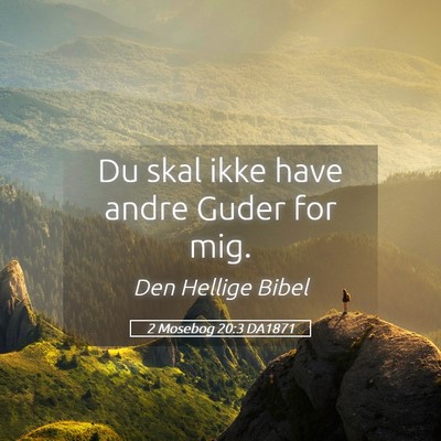 Picture 05 - 2 Mosebog 20:3 DA1871 - Du skal ikke have andre Guder for - Bible Verse Picture