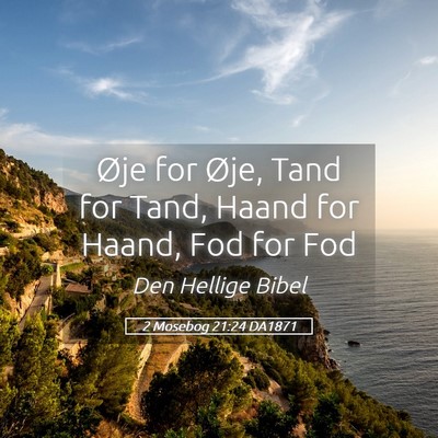 Picture 05 - 2 Mosebog 21:24 DA1871 - Øje for Øje, Tand for Tand, Haand for Haand, - Bible Verse Picture