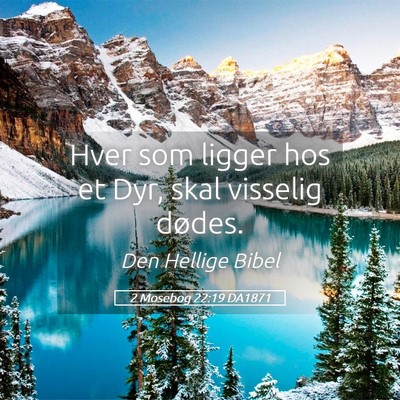 Picture 05 - 2 Mosebog 22:19 DA1871 - Hver som ligger hos et Dyr, skal visselig - Bible Verse Picture