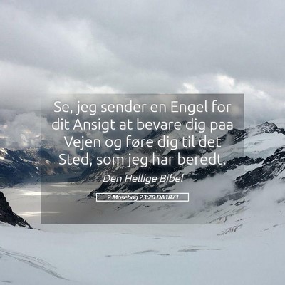 Picture 05 - 2 Mosebog 23:20 DA1871 - Se, jeg sender en Engel for dit Ansigt at bevare - Bible Verse Picture
