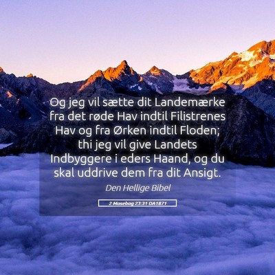 Picture 05 - 2 Mosebog 23:31 DA1871 - Og jeg vil sætte dit Landemærke fra det røde - Bible Verse Picture