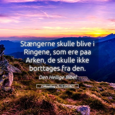 Picture 05 - 2 Mosebog 25:15 DA1871 - Stængerne skulle blive i Ringene, som ere paa - Bible Verse Picture