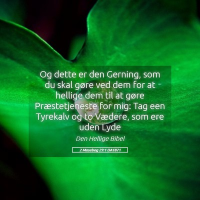 Picture 05 - 2 Mosebog 29:1 DA1871 - Og dette er den Gerning, som du skal gøre ved - Bible Verse Picture