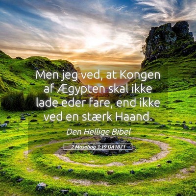 Picture 05 - 2 Mosebog 3:19 DA1871 - Men jeg ved, at Kongen af Ægypten skal ikke lade - Bible Verse Picture