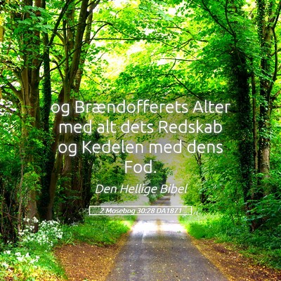 Picture 05 - 2 Mosebog 30:28 DA1871 - og Brændofferets Alter med alt dets Redskab og - Bible Verse Picture