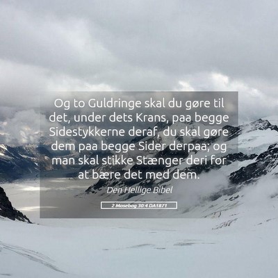Picture 05 - 2 Mosebog 30:4 DA1871 - Og to Guldringe skal du gøre til det, under dets - Bible Verse Picture