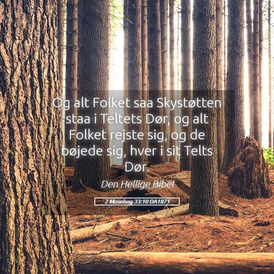 Picture 05 - 2 Mosebog 33:10 DA1871 - Og alt Folket saa Skystøtten staa i Teltets - Bible Verse Picture