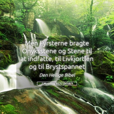 Picture 05 - 2 Mosebog 35:27 DA1871 - Men Fyrsterne bragte Onyksstene og Stene til at - Bible Verse Picture