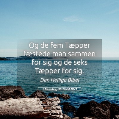 Picture 05 - 2 Mosebog 36:16 DA1871 - Og de fem Tæpper fæstede man sammen for sig og - Bible Verse Picture