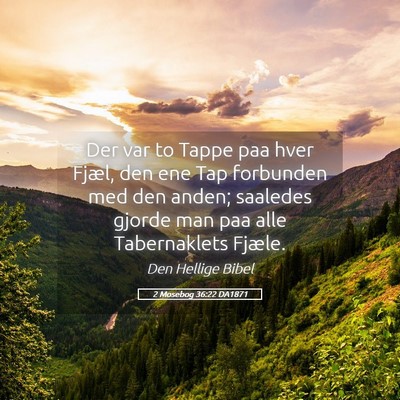 Picture 05 - 2 Mosebog 36:22 DA1871 - Der var to Tappe paa hver Fjæl, den ene Tap - Bible Verse Picture