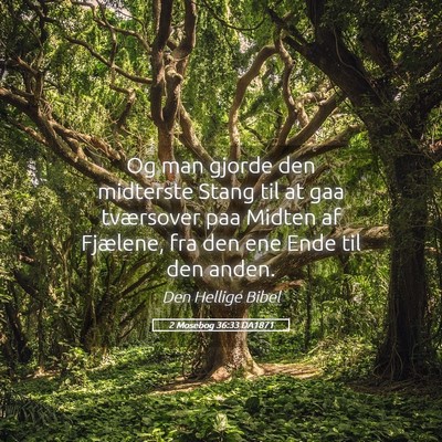 Picture 05 - 2 Mosebog 36:33 DA1871 - Og man gjorde den midterste Stang til at gaa - Bible Verse Picture