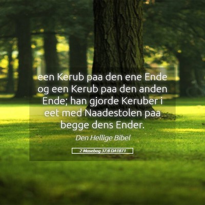 Picture 05 - 2 Mosebog 37:8 DA1871 - een Kerub paa den ene Ende og een Kerub paa den - Bible Verse Picture