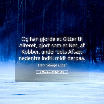 Picture 05 - 2 Mosebog 38:4 DA1871 - Og han gjorde et Gitter til Alteret, gjort som et - Bible Verse Picture