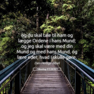 Picture 05 - 2 Mosebog 4:15 DA1871 - og du skal tale til ham og lægge Ordene i hans - Bible Verse Picture