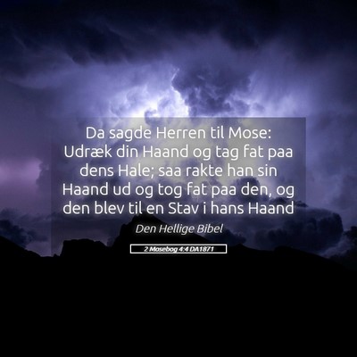 Picture 05 - 2 Mosebog 4:4 DA1871 - Da sagde Herren til Mose: Udræk din Haand og tag - Bible Verse Picture
