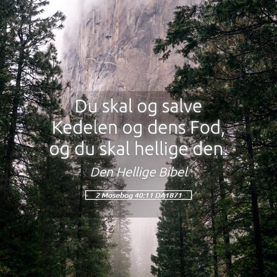 Picture 05 - 2 Mosebog 40:11 DA1871 - Du skal og salve Kedelen og dens Fod, og du skal - Bible Verse Picture