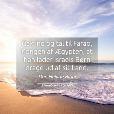 Picture 05 - 2 Mosebog 6:11 DA1871 - Gak ind og tal til Farao, Kongen af Ægypten, at - Bible Verse Picture