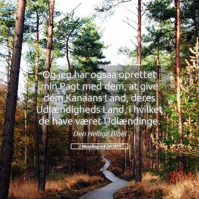 Picture 05 - 2 Mosebog 6:4 DA1871 - Og jeg har ogsaa oprettet min Pagt med dem, at - Bible Verse Picture