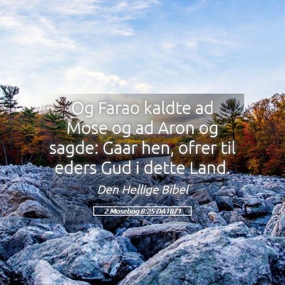 Picture 05 - 2 Mosebog 8:25 DA1871 - Og Farao kaldte ad Mose og ad Aron og sagde: Gaar - Bible Verse Picture