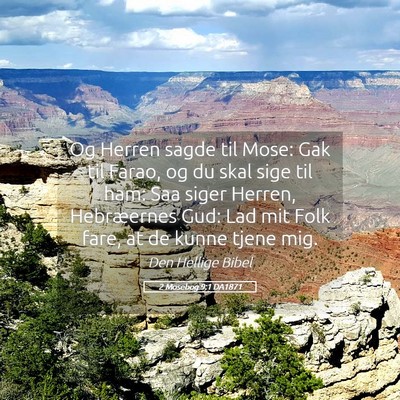 Picture 05 - 2 Mosebog 9:1 DA1871 - Og Herren sagde til Mose: Gak til Farao, og du - Bible Verse Picture