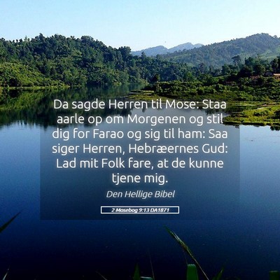 Picture 05 - 2 Mosebog 9:13 DA1871 - Da sagde Herren til Mose: Staa aarle op om - Bible Verse Picture