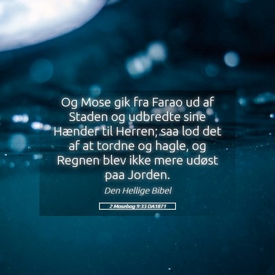 Picture 05 - 2 Mosebog 9:33 DA1871 - Og Mose gik fra Farao ud af Staden og udbredte - Bible Verse Picture