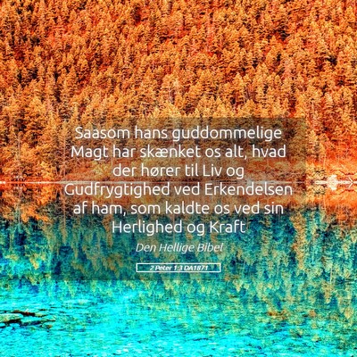 Picture 05 - 2 Peter 1:3 DA1871 - Saasom hans guddommelige Magt har skænket os - Bible Verse Picture