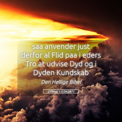 Picture 05 - 2 Peter 1:5 DA1871 - saa anvender just derfor al Flid paa i eders Tro - Bible Verse Picture