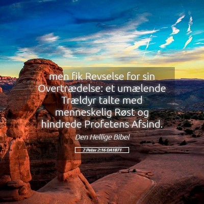 Picture 05 - 2 Peter 2:16 DA1871 - men fik Revselse for sin Overtrædelse: et - Bible Verse Picture