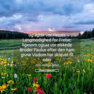 Picture 05 - 2 Peter 3:15 DA1871 - og agter vor Herres Langmodighed for Frelse; - Bible Verse Picture