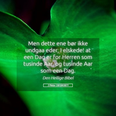 Picture 05 - 2 Peter 3:8 DA1871 - Men dette ene bør ikke undgaa eder, I elskede! - Bible Verse Picture