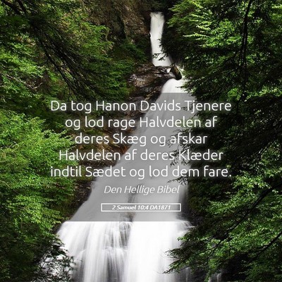 Picture 05 - 2 Samuel 10:4 DA1871 - Da tog Hanon Davids Tjenere og lod rage Halvdelen - Bible Verse Picture