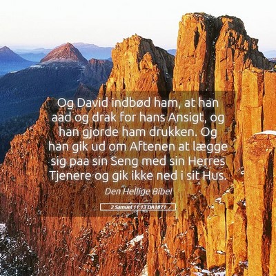 Picture 05 - 2 Samuel 11:13 DA1871 - Og David indbød ham, at han aad og drak for hans - Bible Verse Picture