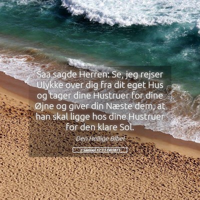 Picture 05 - 2 Samuel 12:11 DA1871 - Saa sagde Herren: Se, jeg rejser Ulykke over dig - Bible Verse Picture