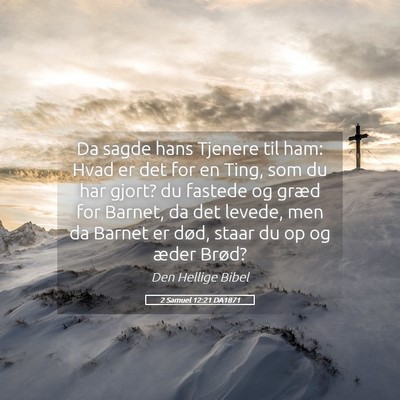 Picture 05 - 2 Samuel 12:21 DA1871 - Da sagde hans Tjenere til ham: Hvad er det for en - Bible Verse Picture