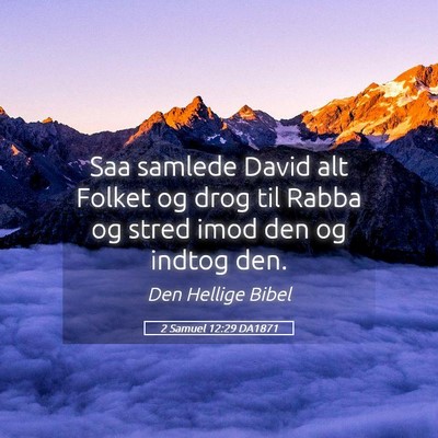 Picture 05 - 2 Samuel 12:29 DA1871 - Saa samlede David alt Folket og drog til Rabba og - Bible Verse Picture
