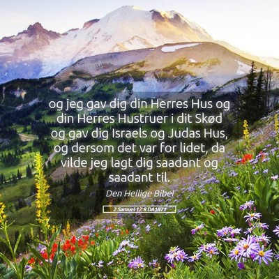 Picture 05 - 2 Samuel 12:8 DA1871 - og jeg gav dig din Herres Hus og din Herres - Bible Verse Picture