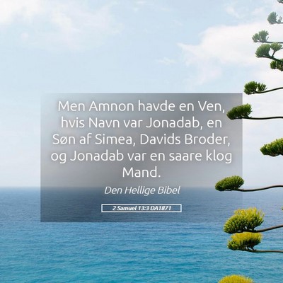 Picture 05 - 2 Samuel 13:3 DA1871 - Men Amnon havde en Ven, hvis Navn var Jonadab, en - Bible Verse Picture