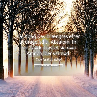 Picture 05 - 2 Samuel 13:39 DA1871 - Og Kong David længtes efter at drage ud til - Bible Verse Picture