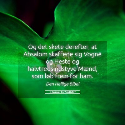 Picture 05 - 2 Samuel 15:1 DA1871 - Og det skete derefter, at Absalom skaffede sig - Bible Verse Picture