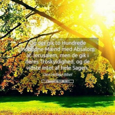 Picture 05 - 2 Samuel 15:11 DA1871 - Og der gik to Hundrede indbudne Mænd med Absalom - Bible Verse Picture