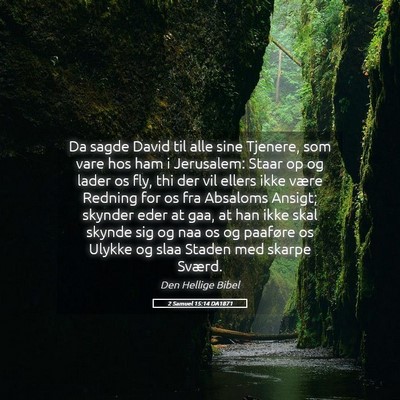 Picture 05 - 2 Samuel 15:14 DA1871 - Da sagde David til alle sine Tjenere, som vare - Bible Verse Picture