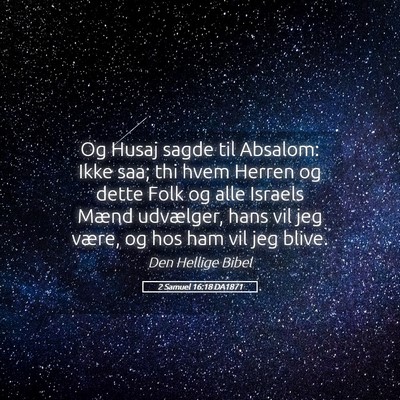 Picture 05 - 2 Samuel 16:18 DA1871 - Og Husaj sagde til Absalom: Ikke saa; thi hvem - Bible Verse Picture