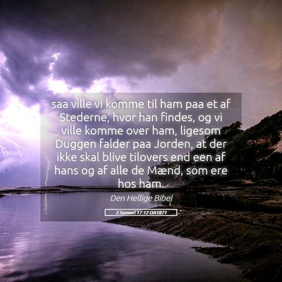 Picture 05 - 2 Samuel 17:12 DA1871 - saa ville vi komme til ham paa et af Stederne, - Bible Verse Picture