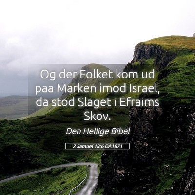 Picture 05 - 2 Samuel 18:6 DA1871 - Og der Folket kom ud paa Marken imod Israel, da - Bible Verse Picture