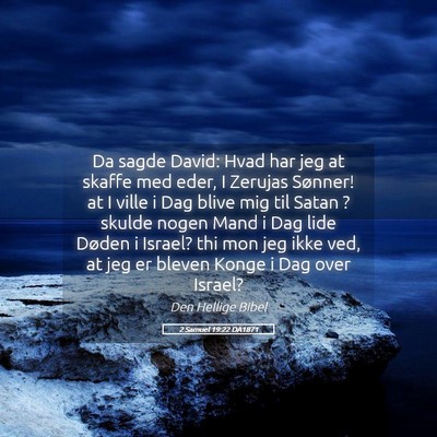 Picture 05 - 2 Samuel 19:22 DA1871 - Da sagde David: Hvad har jeg at skaffe med eder, - Bible Verse Picture