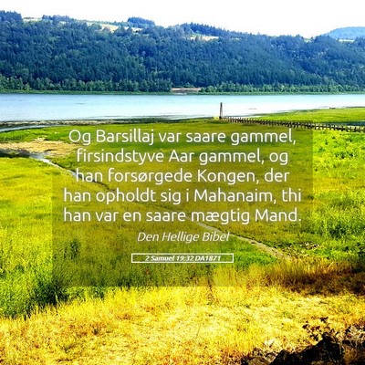 Picture 05 - 2 Samuel 19:32 DA1871 - Og Barsillaj var saare gammel, firsindstyve Aar - Bible Verse Picture