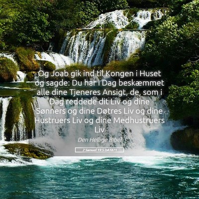 Picture 05 - 2 Samuel 19:5 DA1871 - Og Joab gik ind til Kongen i Huset og sagde: Du - Bible Verse Picture