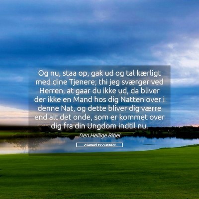 Picture 05 - 2 Samuel 19:7 DA1871 - Og nu, staa op, gak ud og tal kærligt med dine - Bible Verse Picture
